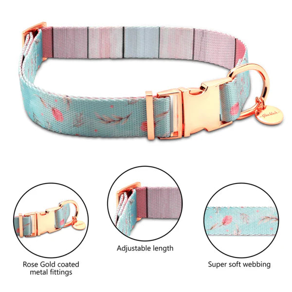 Printed Polyester Adjustable Pet Collar for Dogs