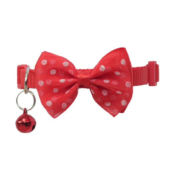 Collar with Bow for Dogs and Cats (Red)