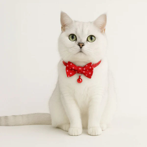 Collar with Bow for Dogs and Cats (Red)