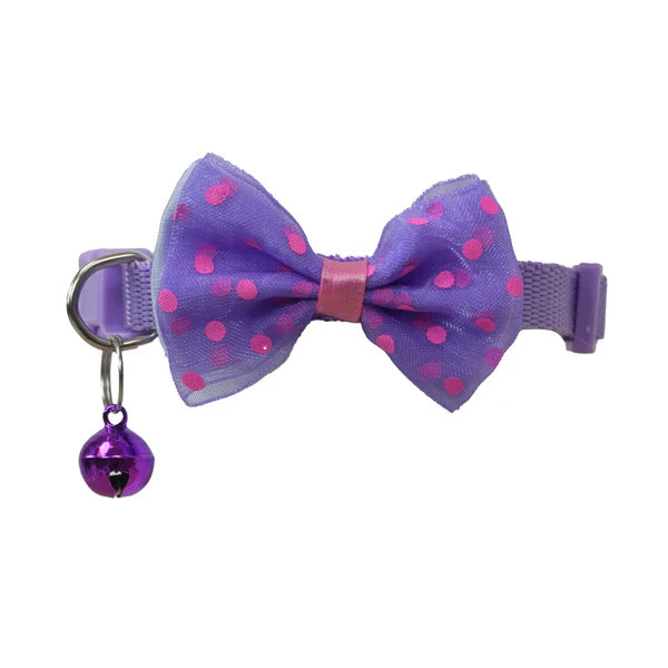 Collar with Bow for Dogs and Cats (Purple)