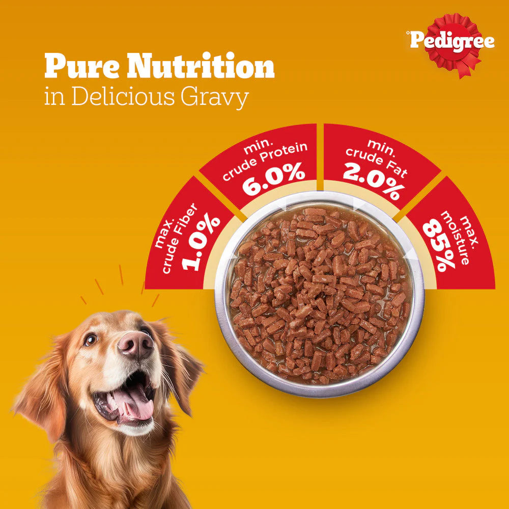 Pedigree Chicken & Liver Chunks in Gravy Adult Wet Dog Food - 70 g