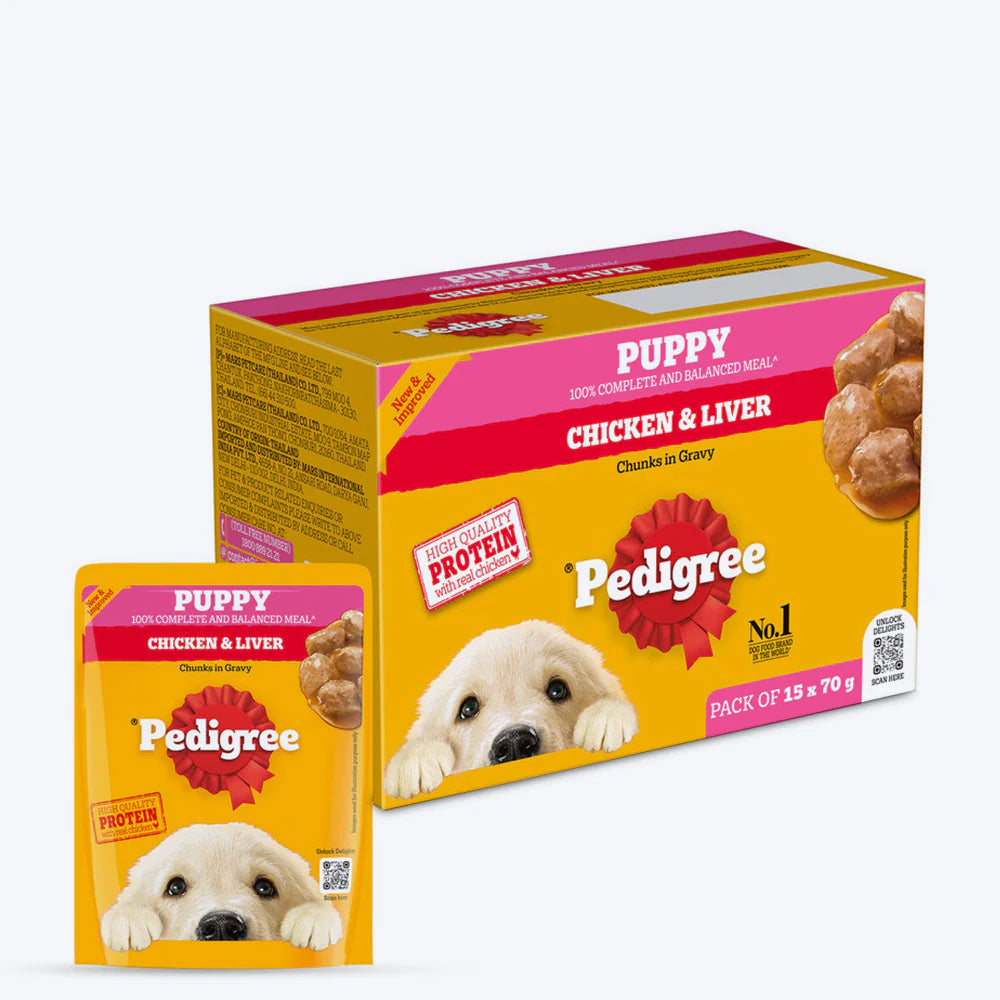 Pedigree Chicken & Liver Chunks in Gravy Wet Puppy Food - 70 g