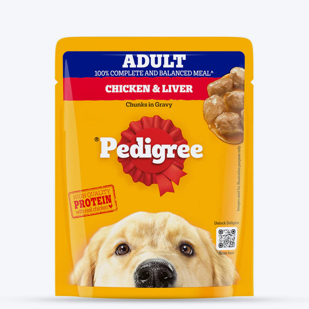 Pedigree Chicken & Liver Chunks in Gravy Adult Wet Dog Food - 70 g