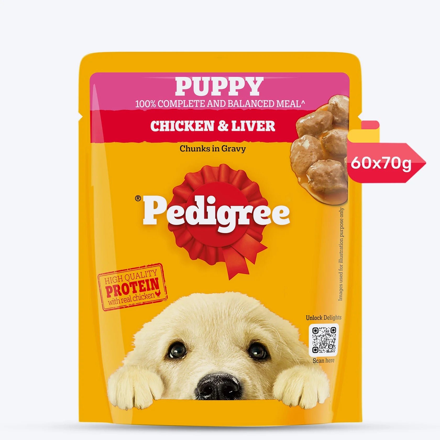 Pedigree Chicken & Liver Chunks in Gravy Wet Puppy Food - 70 g