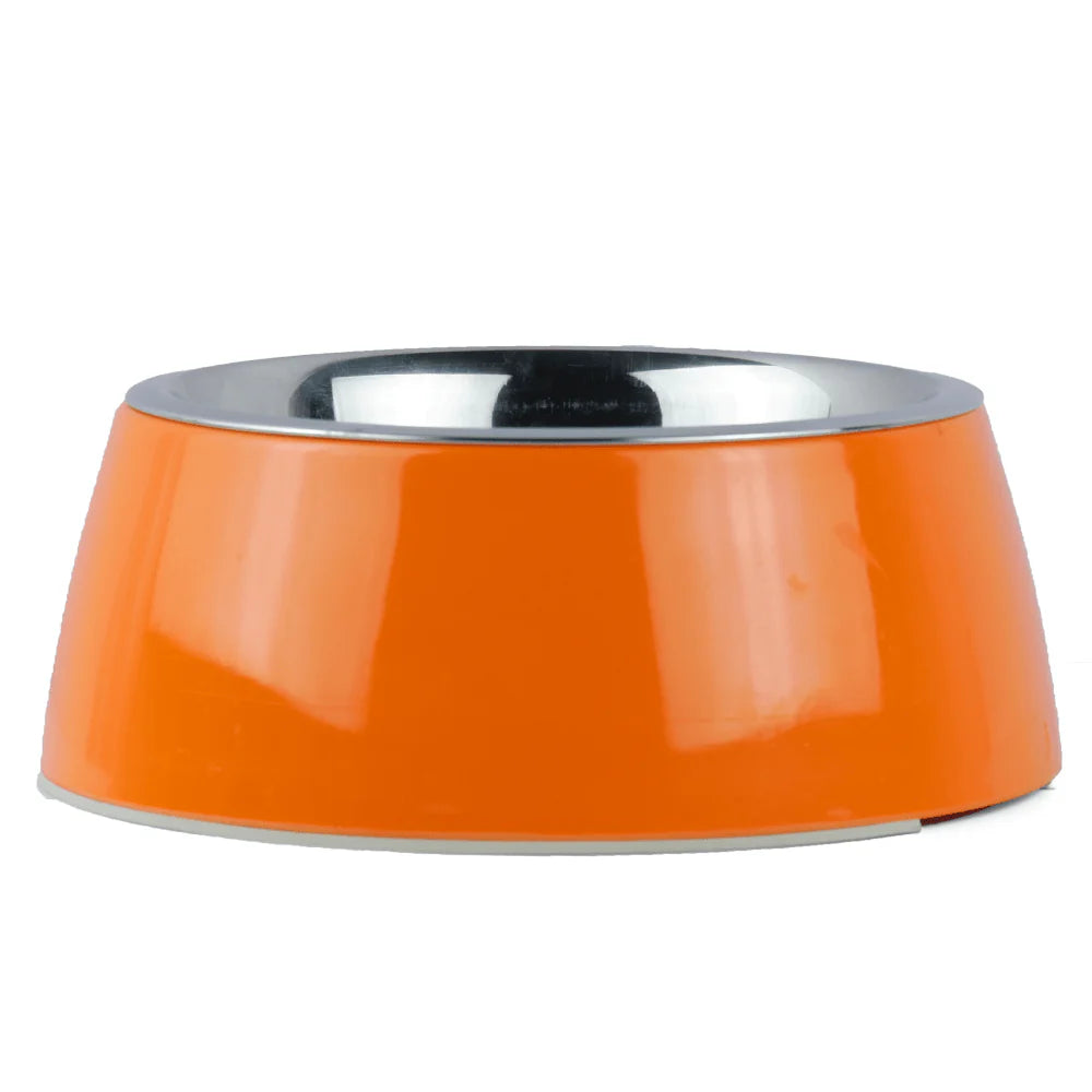 Basil Solid Color Melamine Bowl for Dogs and Cats (Orange) - 800ml