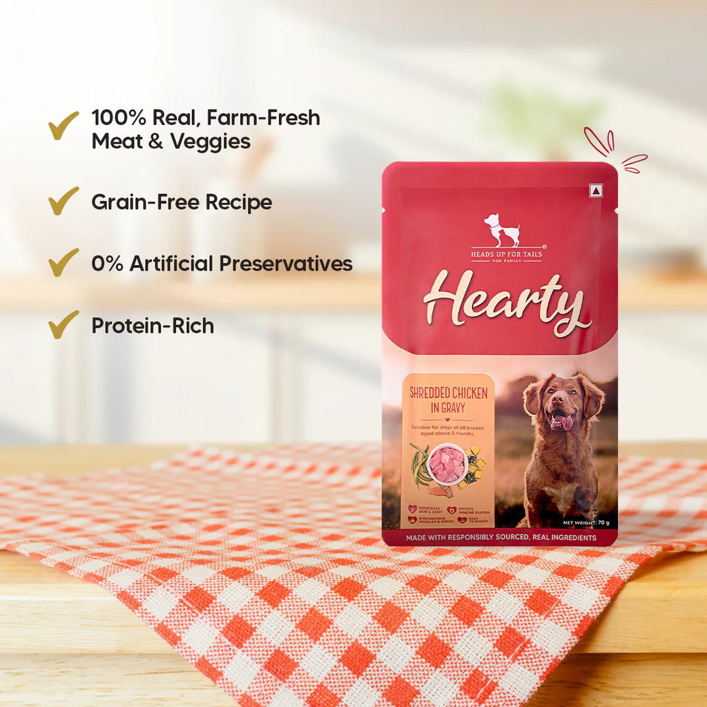 Hearty Shredded Chicken & Pumpkin In Gravy Dog Wet Food - 70 g