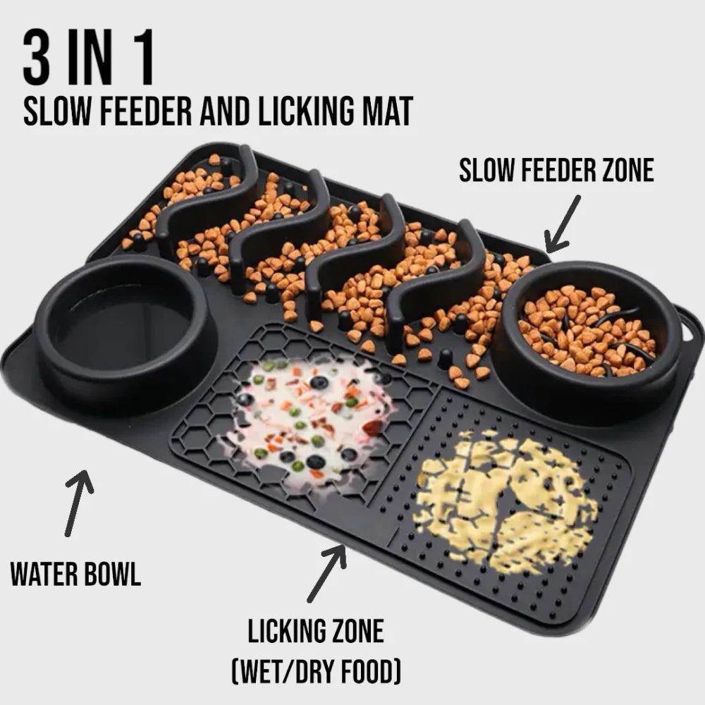 Lick Mat for Dogs and Cats (Black)