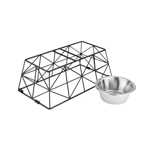Elevated Stackable Taper Cross Metal Feeder for Dogs