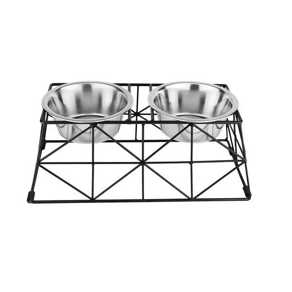 Elevated Stackable Taper Cross Metal Feeder for Dogs